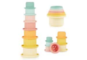 BIECO Stapelspielzeug Bieco Silikon Baby Stapelbecher Tropical Vibes