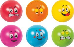BRUNNEN Spiel Stressball mit 6 lustigen Motiven - Anti-Stress-Ball