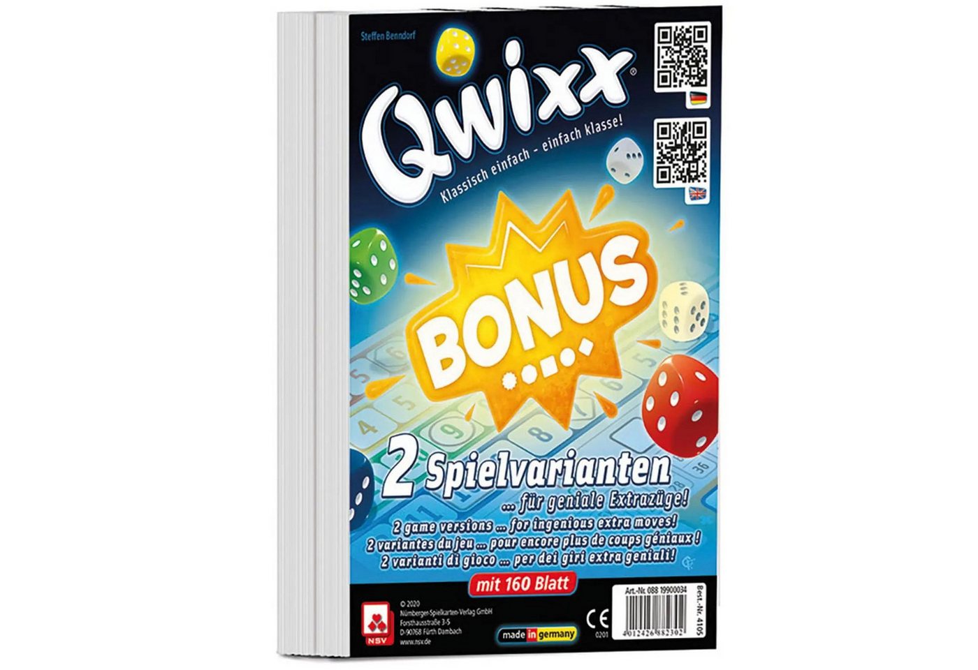 Cartamundi Spiel QWIXX - BONUS - INTERNATIONAL - Zusatzblöcke (2er)