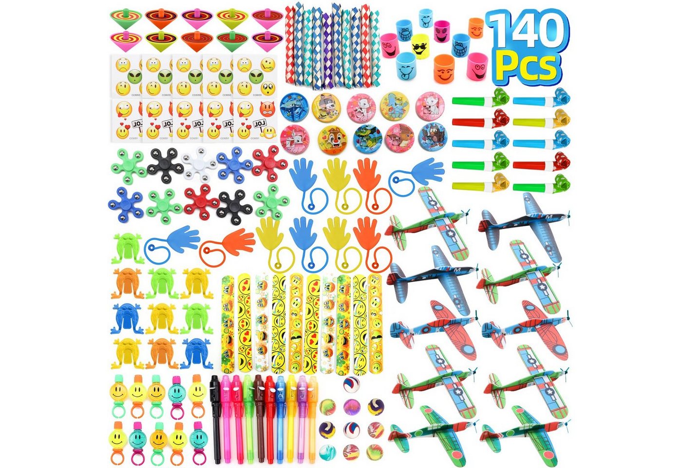 Coradoma Spielesammlung Mitgebsel Kindergeburtstag Gastgeschenke Set 140 Teile Mitbringsel