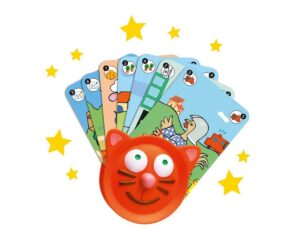 DJECO Spiel Kartenhalter Spielkartenhalter Katzendesign Kinder