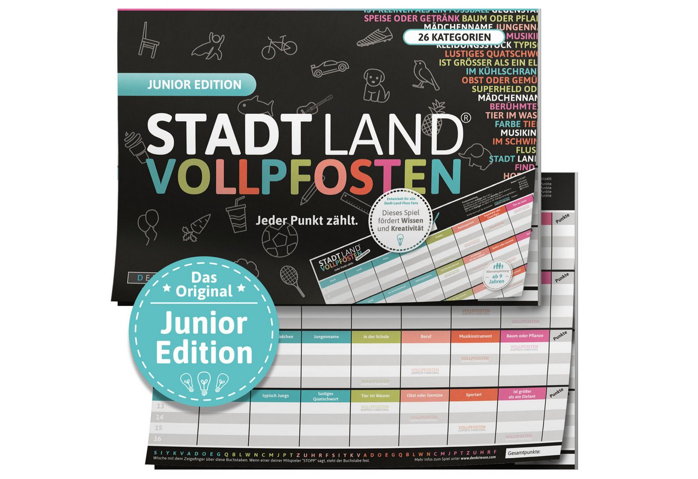 Denkriesen Spiel Stadt Land Vollpfosten