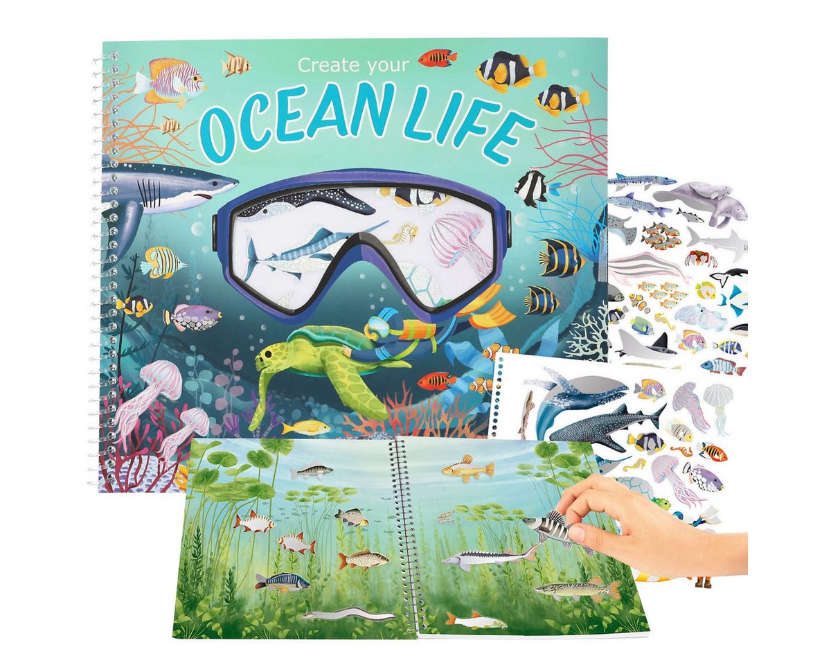 Depesche Spiel Create your Ocean Life - Stickerbuch mit Holofolien-Stickern