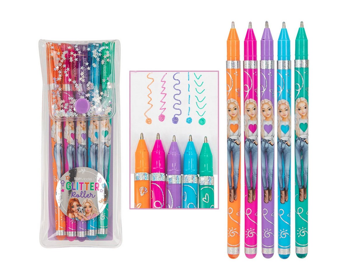 Depesche Spiel DEPESCHE TOPModel Glitter Gelroller Set - 5 Stück