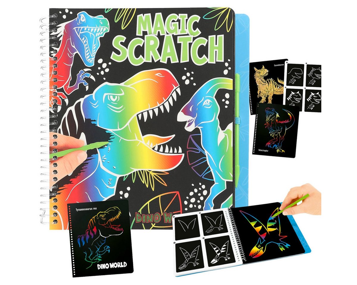 Depesche Spiel Dino World Magic Scratch Book - 20 Blätter Kratz-Spaß