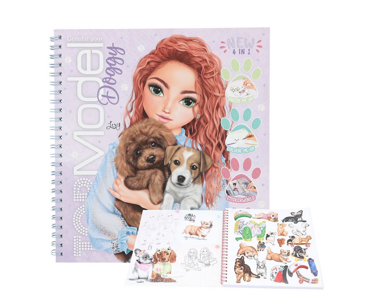 Depesche Spiel TOPModel Doggy Malbuch - Kreativbuch mit Stickern