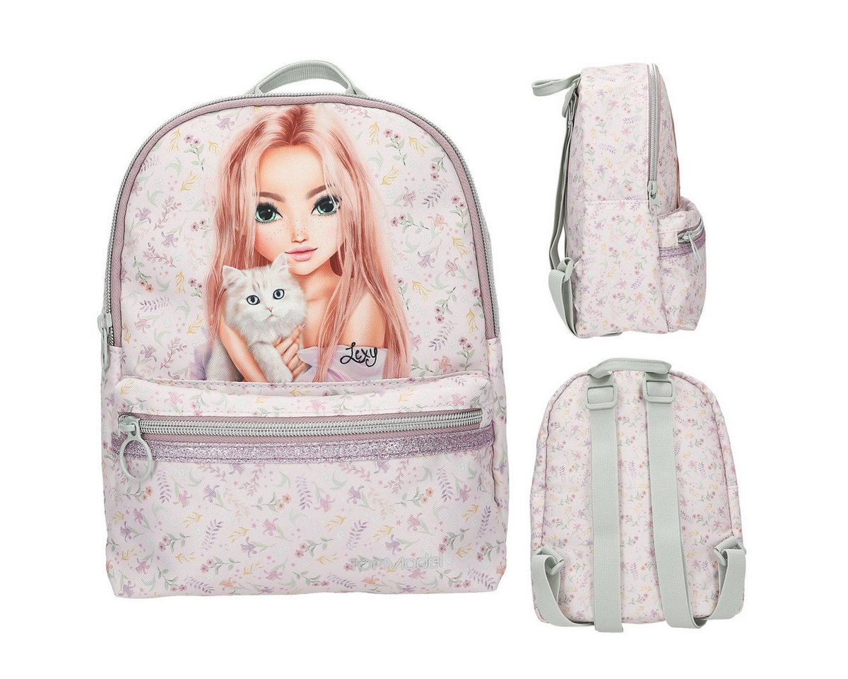 Depesche Spiel TOPModel Rucksack BLOOMING KITTY - Lila mit Glitzer