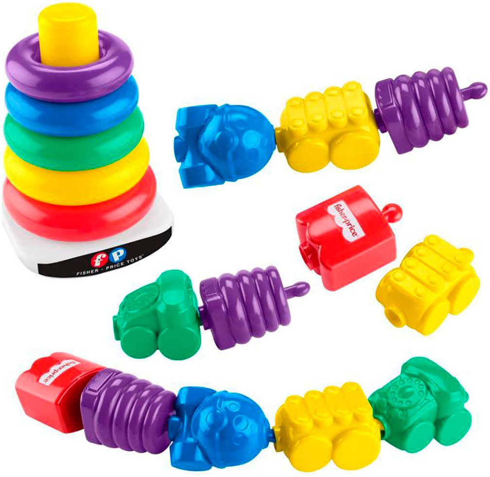 Fisher-Price® Steckspielzeug Farbring-Pyramide und Perlen zum Zusammenstecken