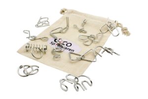 GICO Spielesammlung 12 Metall Knobelspiele Geduldspiele für Kinder Erwachsene 15012