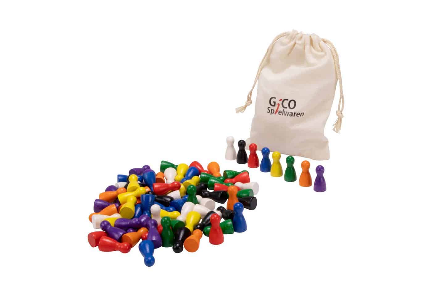GICO Spielesammlung 80 Halmakegel 24x12 Spielkegel aus Holz in 8 Farben - 2131