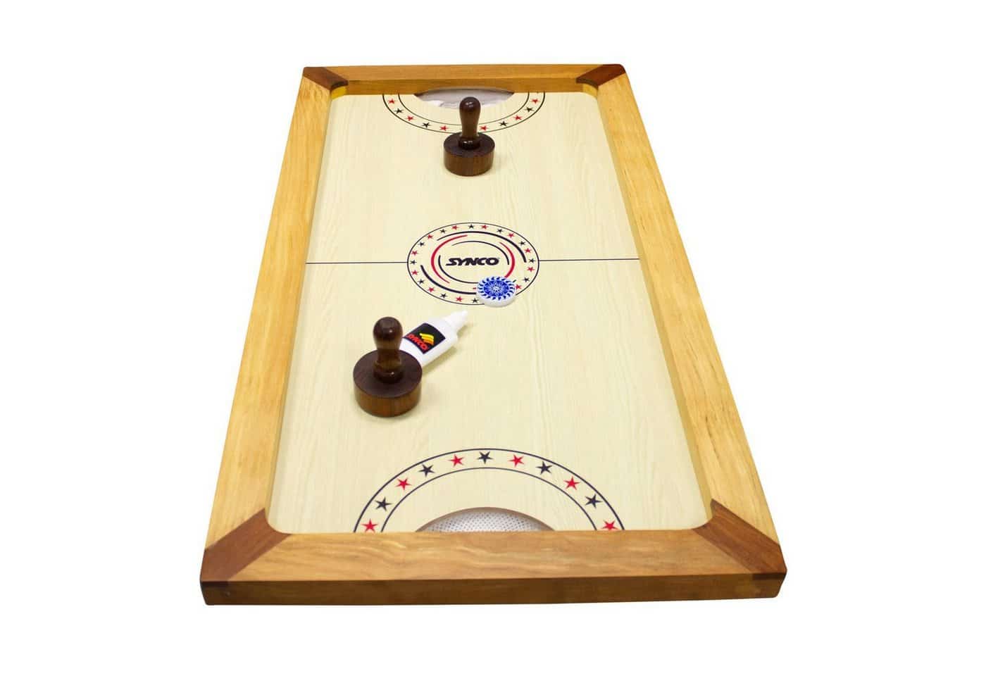 GICO Spielesammlung Airhockey Tischhockey Shuffle Puck Spiel aus Holz - 2910