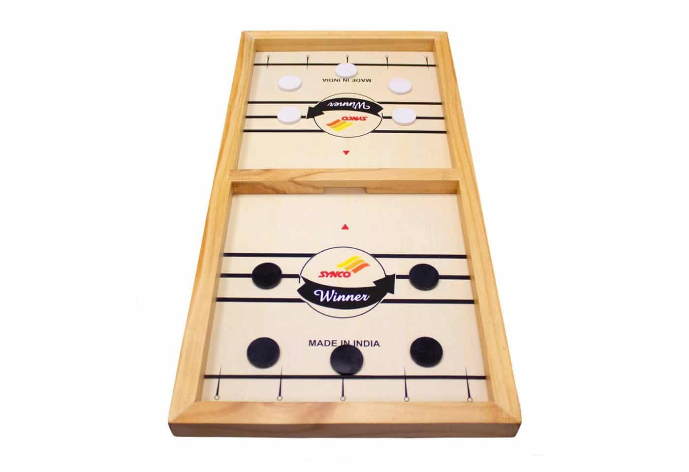 GICO Spielesammlung Hockey Sling Puck Spiel Tischhockey aus Holz - 2912
