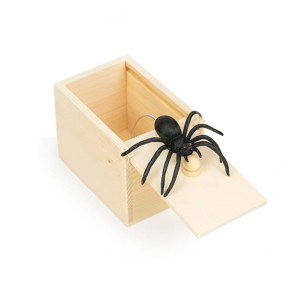 Geschenkehöhle Spiel The Original Spider Prank Box - Scherzartikel lustig zum Erschrecken