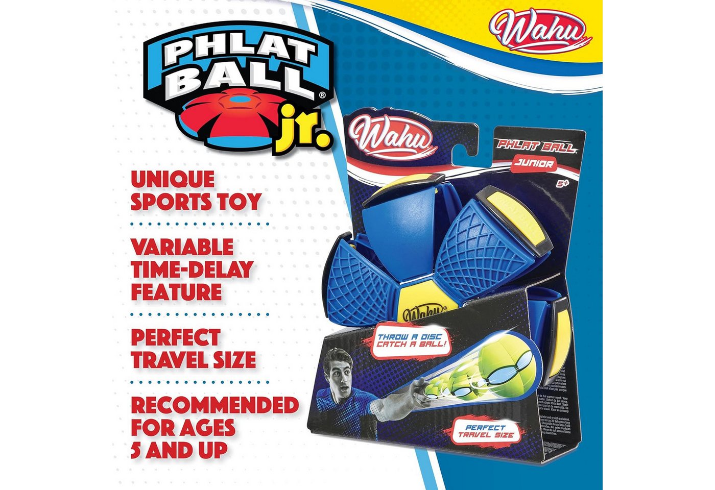 Goliath® Spiel Phlat Ball Junior blau - 2in1 Frisbee & Ball kompakt