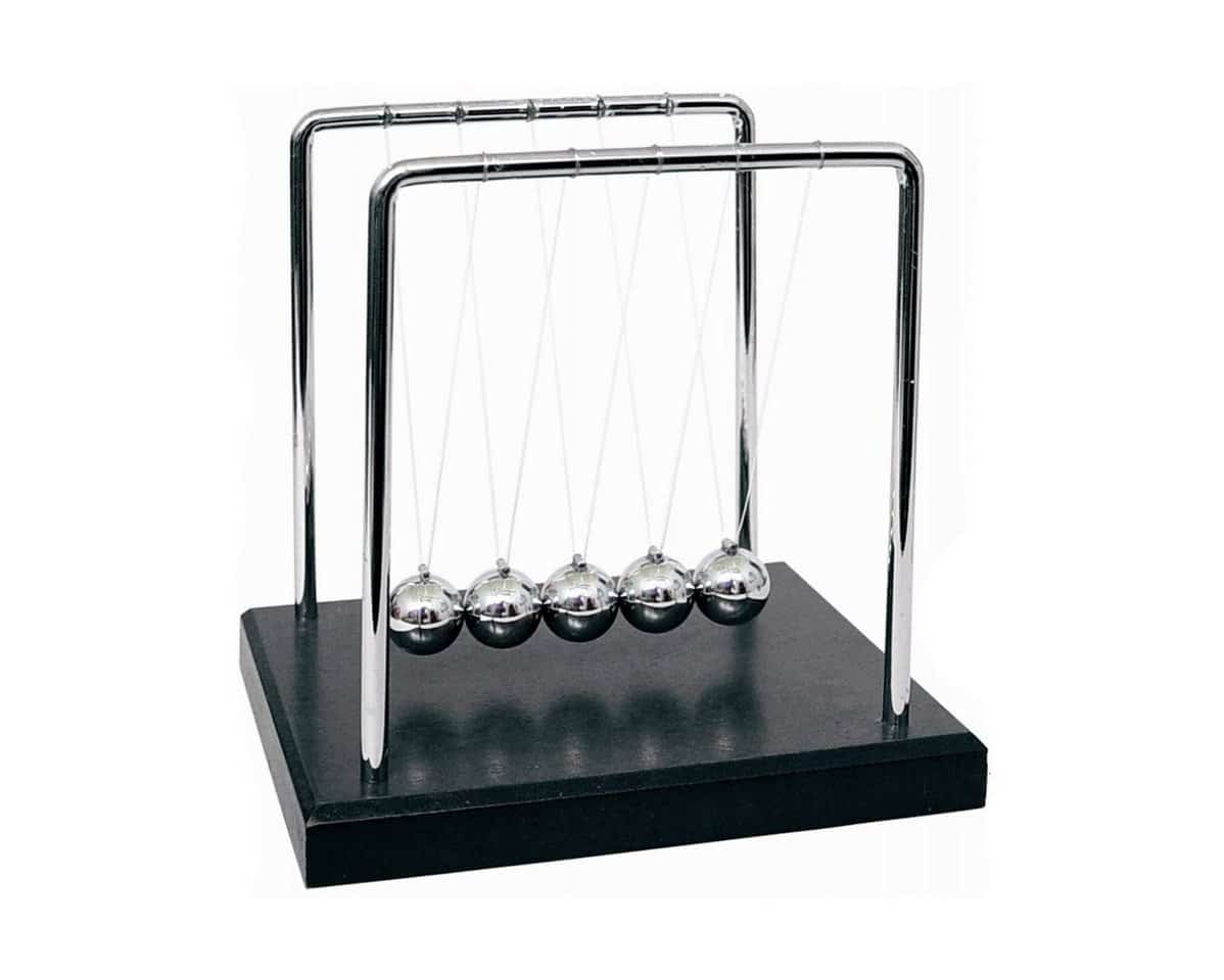 Goods+Gadgets Spiel Newton Pendel Kugelstoßpende–Klassisches Metall Pendel für Büro & Deko