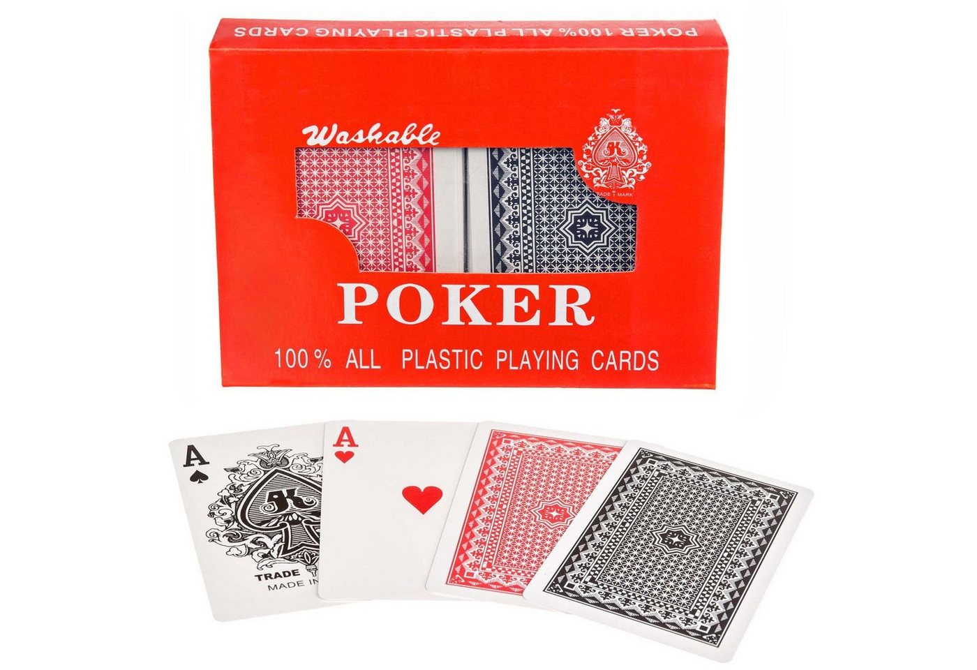 Goods+Gadgets Spiel Royal Kunststoff Poker – Abwaschbares Profi Pokerkarten Doppel-Deck