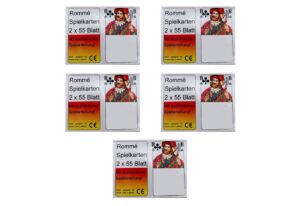 Gravidus Spiel 5er Set 2x55 Romme Karten Kartenspiele Poker Skat Bridge Canasta