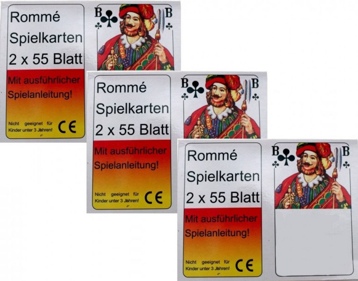 Gravidus Spiel 6x55 Romme Karten Rommekarten Canasta Bridge Skat Poker