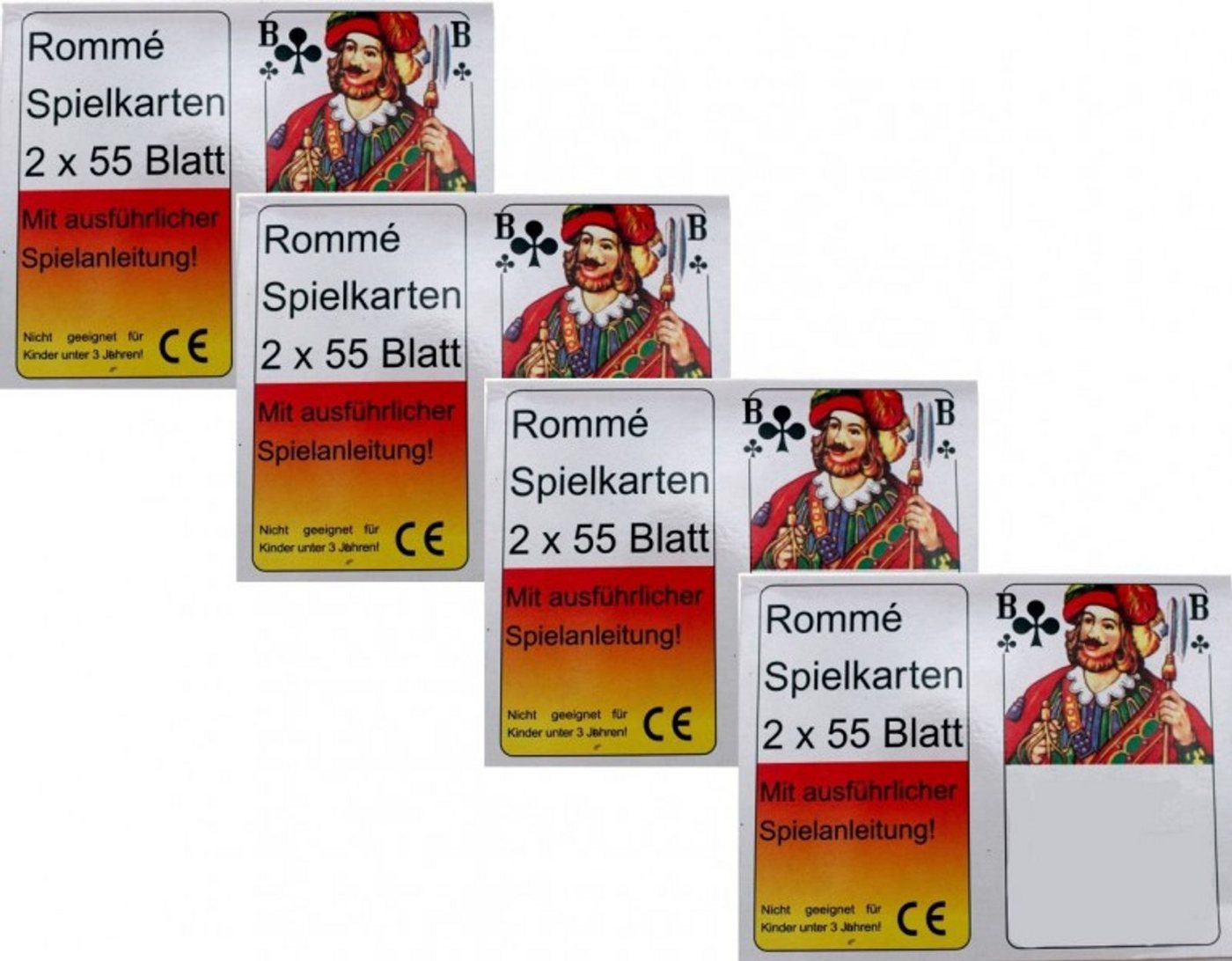 Gravidus Spielesammlung 8x55 Romme Karten Rommekarten Canasta Bridge Skat Poker