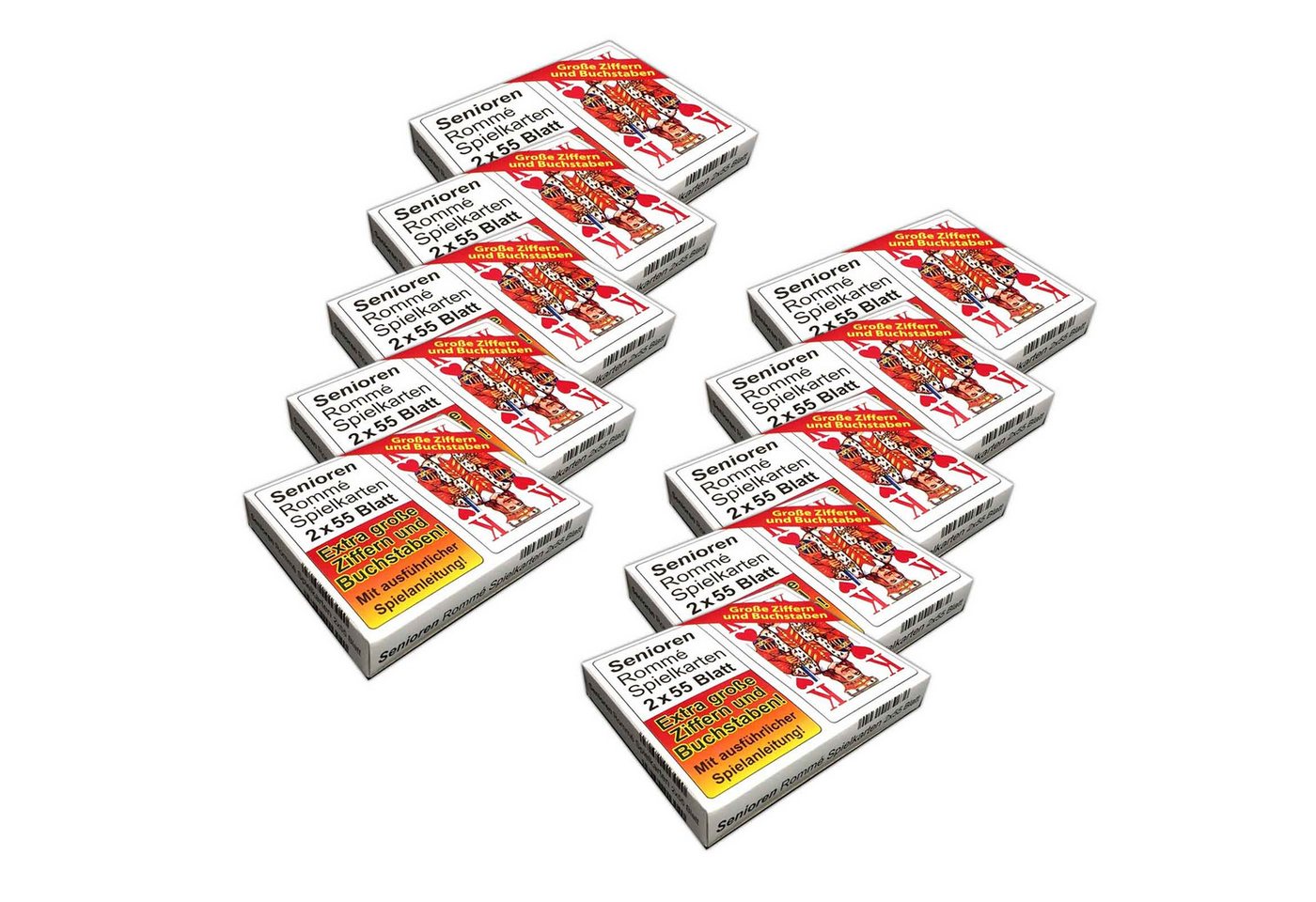 HAC24 Spiel 10er Set Senioren Romme Spielkarten Canasta Bridge Karten