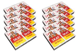 HAC24 Spiel 10er Set Skat Spielkarten Skatblatt Skatkarten Skatspiel Karten