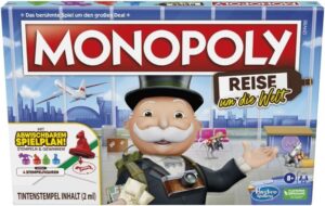 Hasbro Spiel Hasbro Monopoly Reise um die Welt Brettspiel Familienspiel ab 8 Jahren