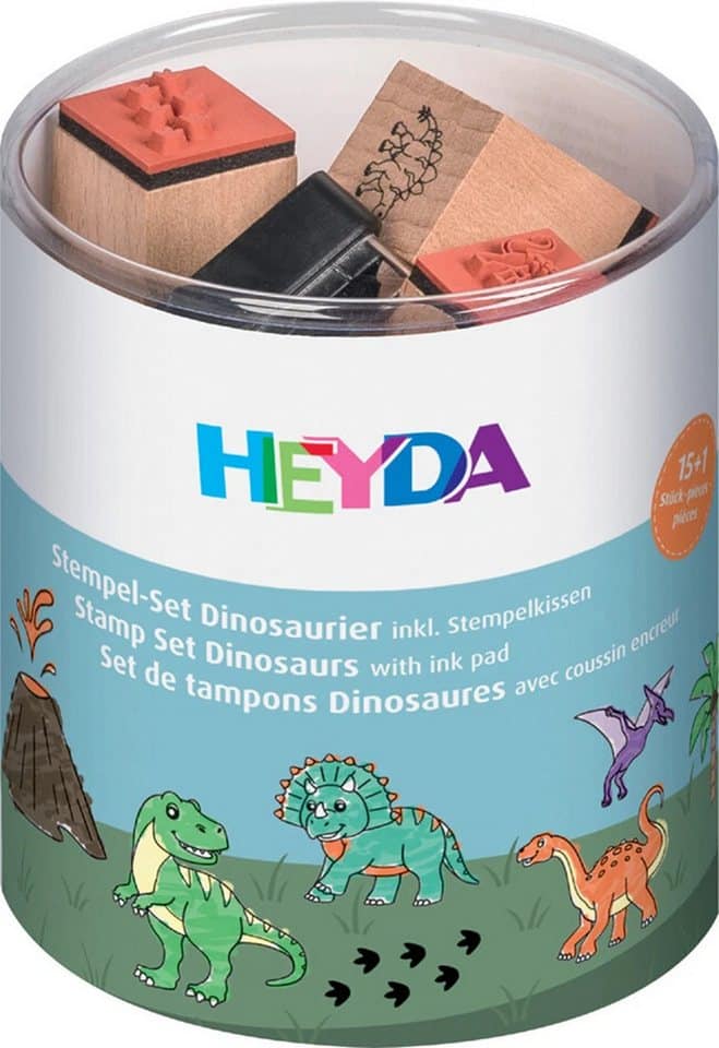 Heyda Spiel StempelSet Dinos 15S - Kreative Abenteuer für kleine Entdecker