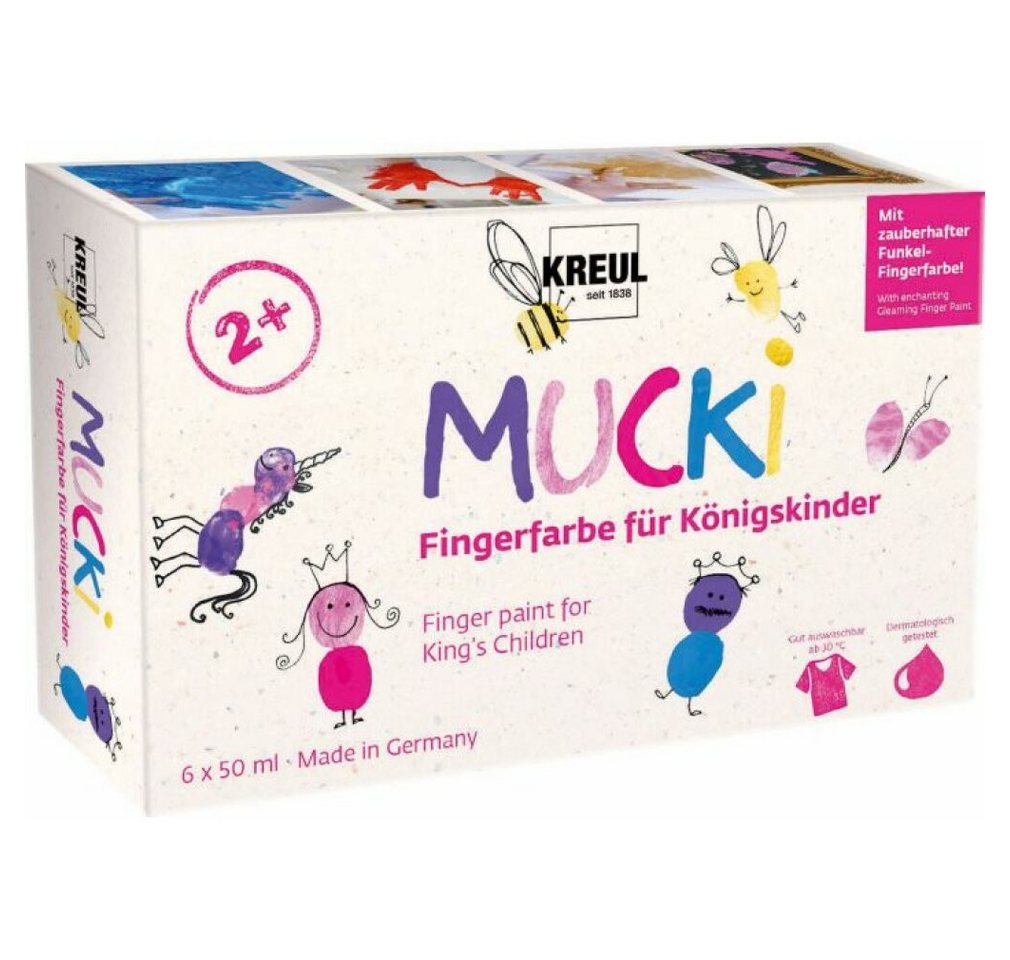 Kreul Spiel MUCKI Fingerfarbe Königskinder 6x50ml