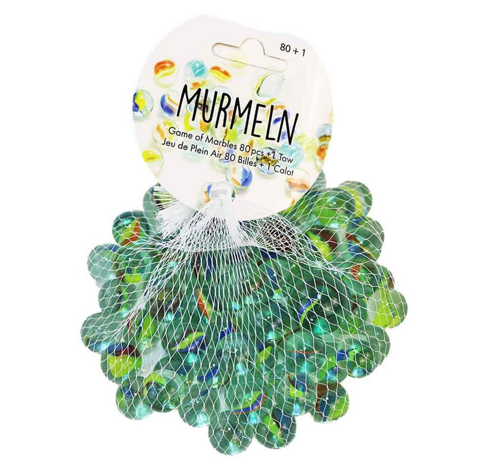 Krüger & Gregoriades Spiel Murmel Set mit 80+1 Glasmurmeln im Netz