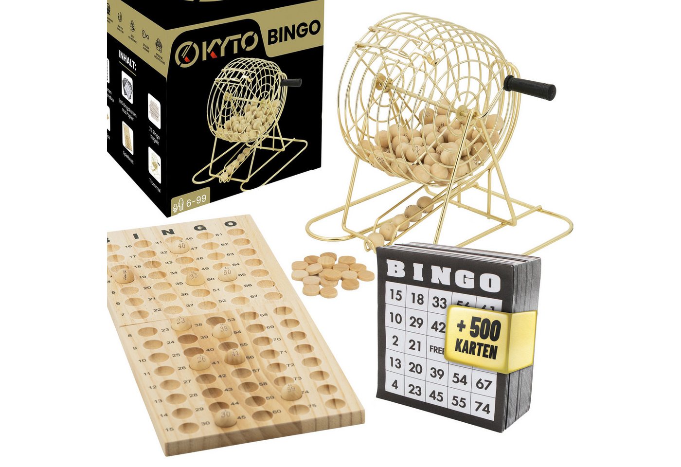 Kyto Spiel Kyto Bingospiel Deluxe Gold + 500 Bingokarten