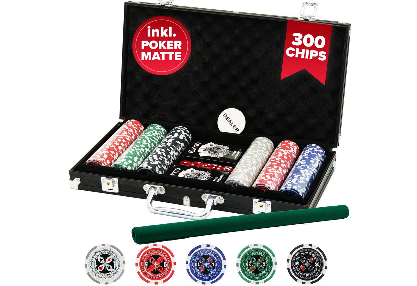 Kyto Spiel Kyto Pokerspiel 300-teilig schwarzer Koffer
