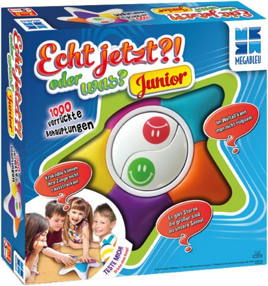 MEGABLEU Spiel Megableu Echt jetzt oder was? Junior IQ Quiz f.Kinder Familienspiel 5+