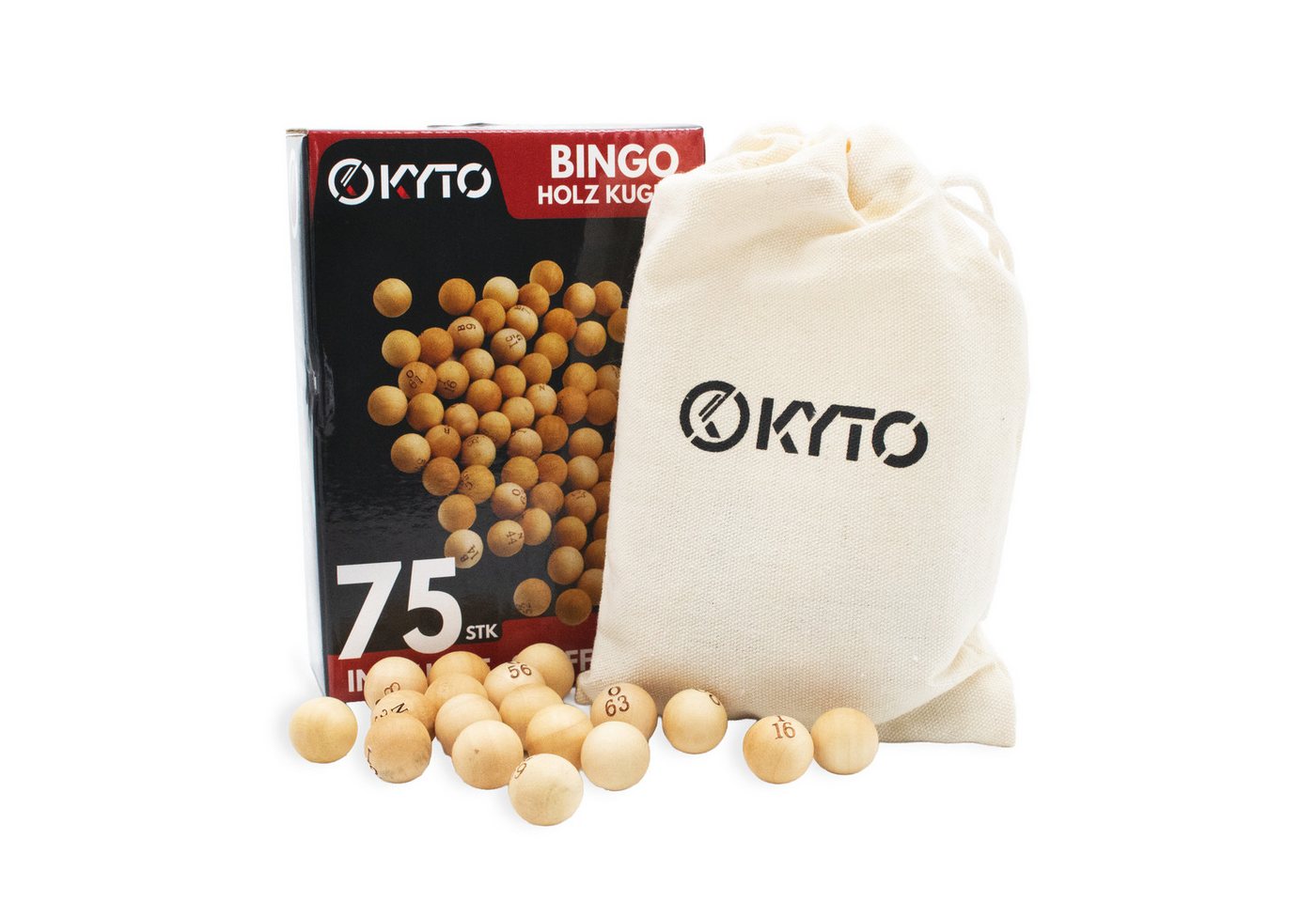 MSZweirad Spiel Kyto Bingo Holz Kugelset 75 TLG Bingo Spiel ⌀ Kugel 1