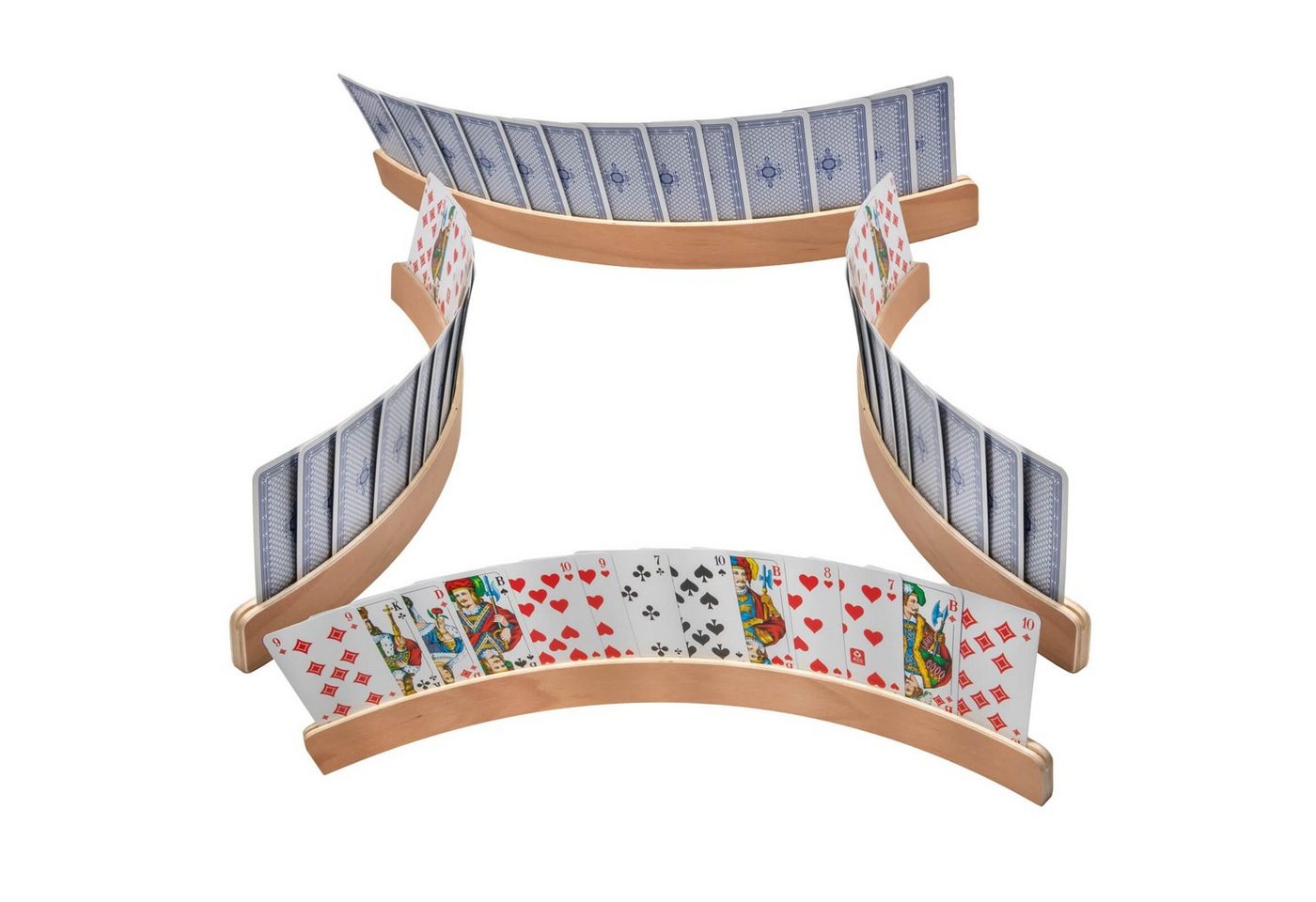 Otto Simon Spiel 4er Set Spielkartenhalter Holz Kartenhalter