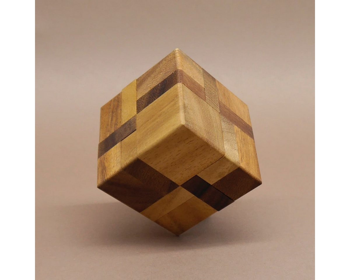 ROMBOL Denkspiele Spiel 6 PIECES IN A CUBE - schönes Geduldsspiel