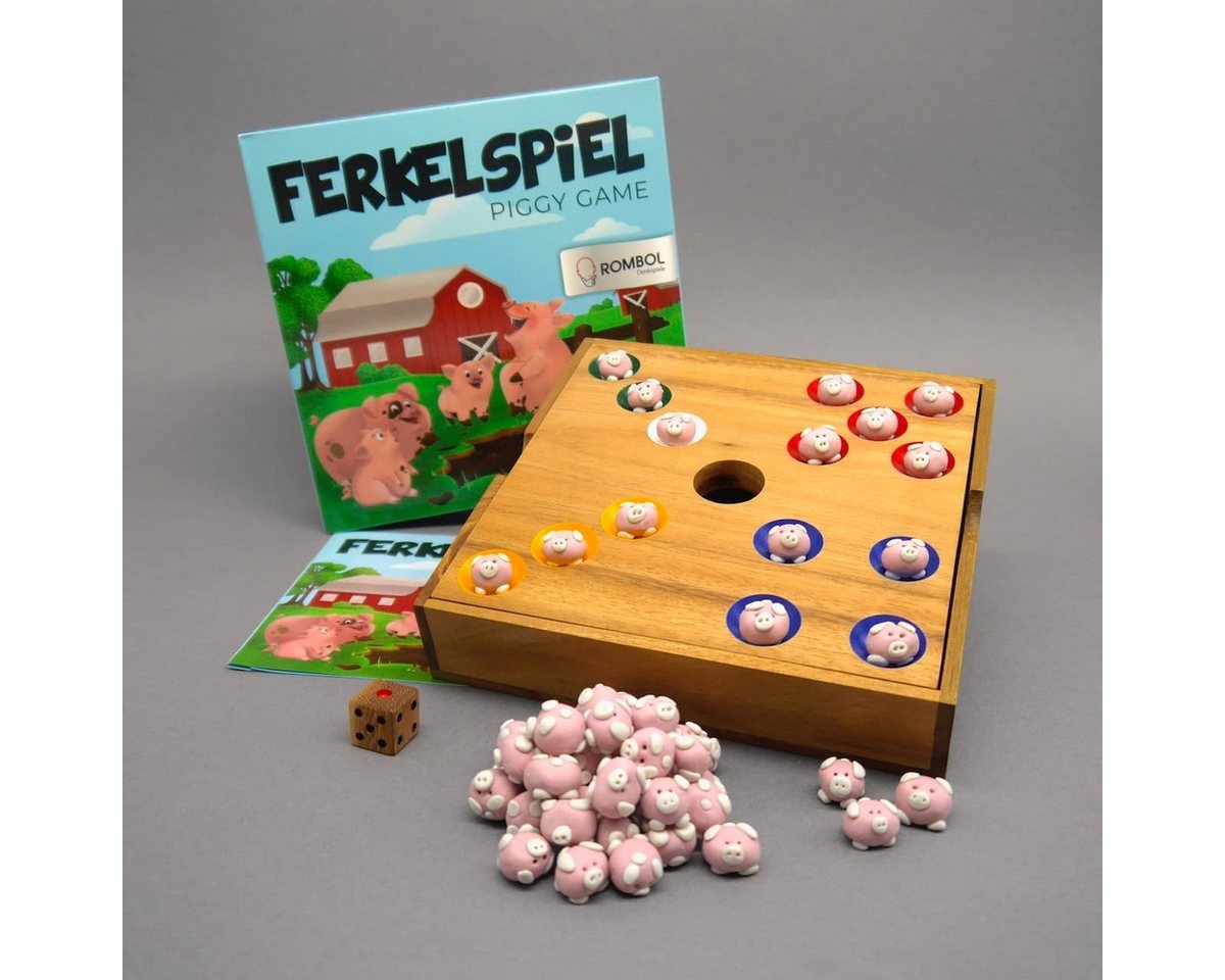 ROMBOL Denkspiele Spiel FERKELSPIEL - Würfelspiel - Schweinchenspiel