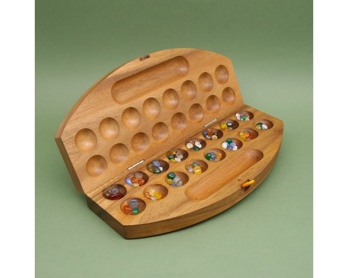 ROMBOL Denkspiele Spiel HUS BAO - klappbares Steinchenspiel