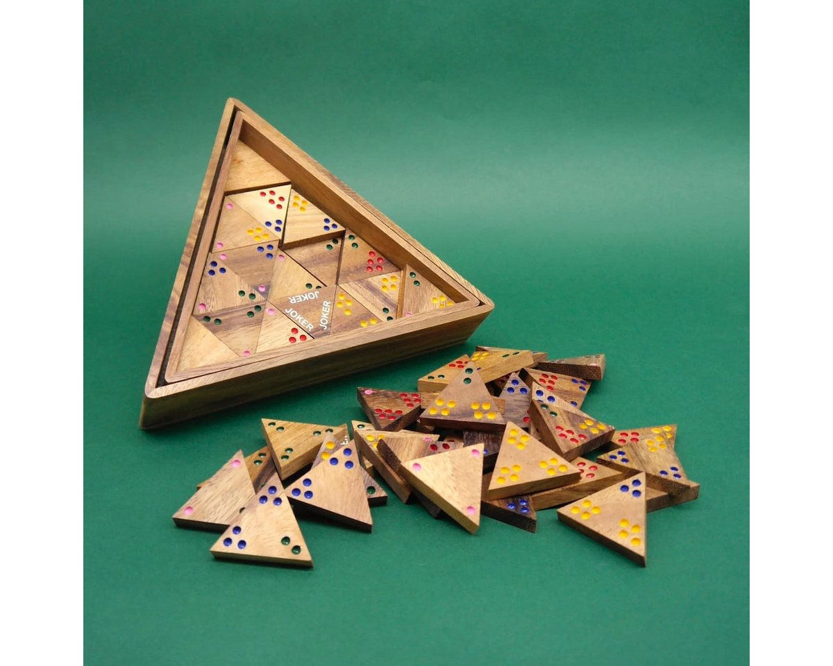 ROMBOL Denkspiele Spiel TRIDOMINO - Variante von Domino inkl. Joker