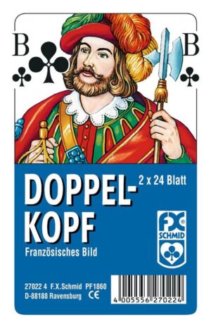 Ravensburger Spiel 2 x 24 Blatt Spielkarten Doppelkopf Französisches Bild Etui 27022