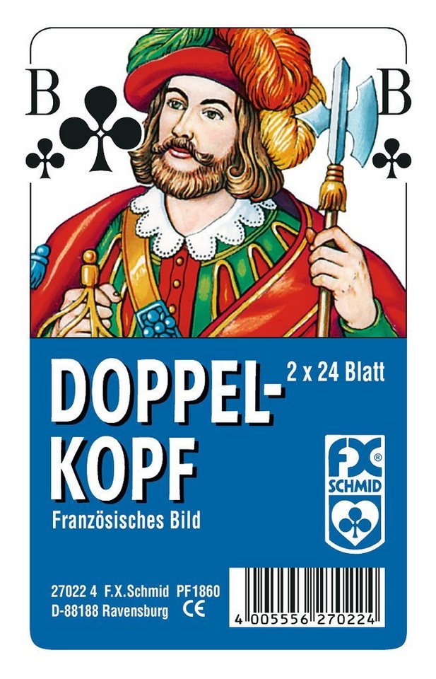 Ravensburger Spiel 2 x 24 Blatt Spielkarten Doppelkopf Französisches Bild Etui 27022