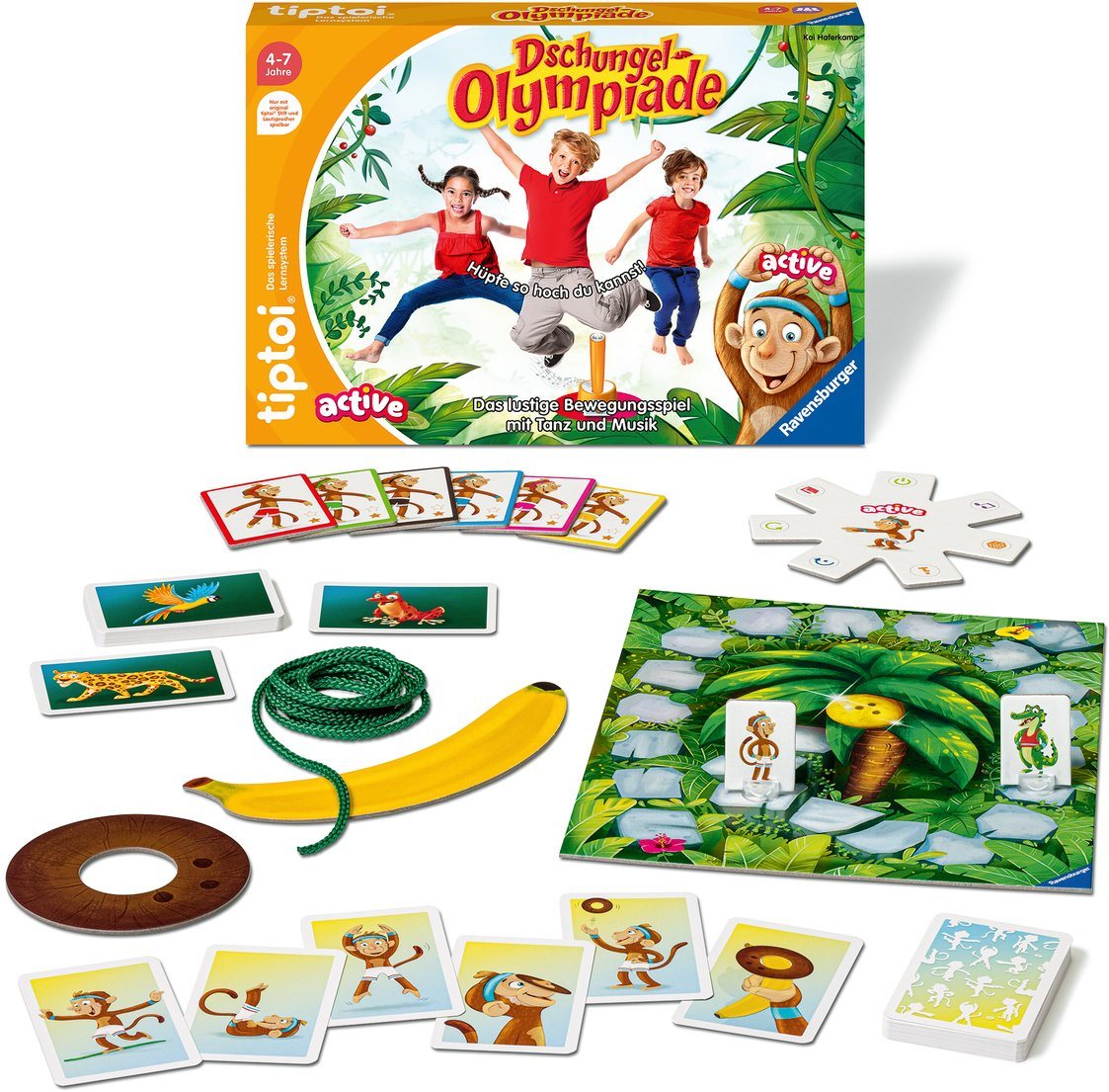 Ravensburger Spiel tiptoi® ACTIVE Dschungel-Olympiade