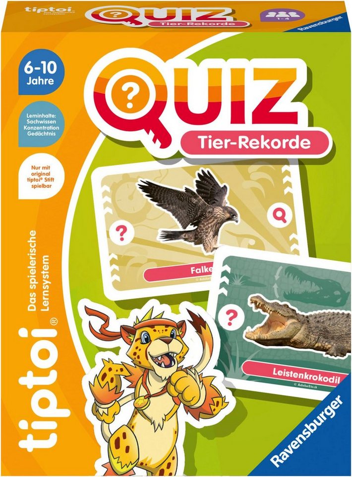 Ravensburger Spiel tiptoi® Quiz Tier-Rekorde
