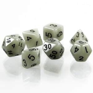 SHIBBY Spielesammlung 7 polyedrische leuchtende DND Würfel mit Beutel