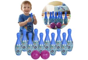 Sarcia.eu Spielesammlung DISNEY Stitch Bowling Set Kinder 10 Kegel + 2 Kugeln