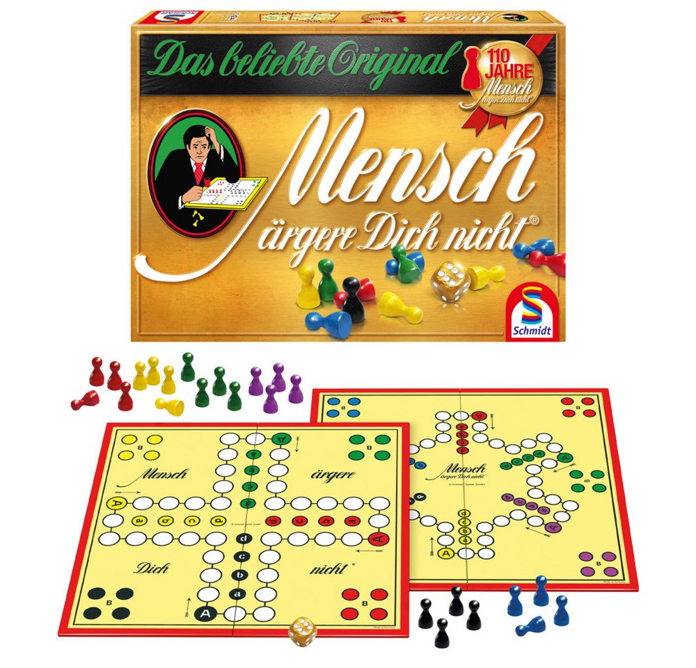 Schmidt Spiele Spiel Brettspiel Mensch ärgere Dich nicht GOLD 110 Jahre