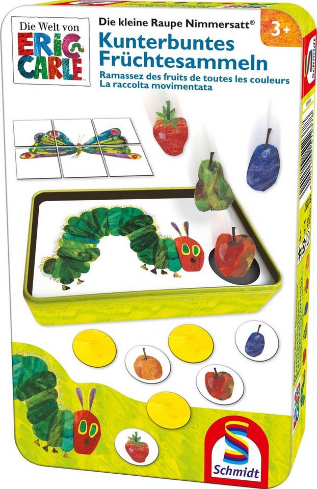 Schmidt Spiele Spiel Kl. Raupe Nimmersatt - Kunterb. Früchtesammeln (Metalldose)