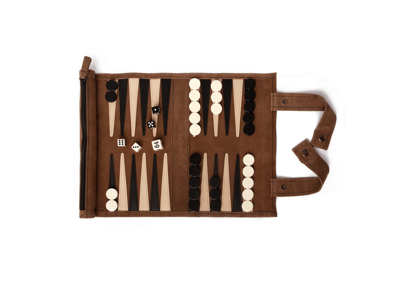Sondergut Spiel Reise Backgammon zum Ausrollen - Farbe: MOCCA