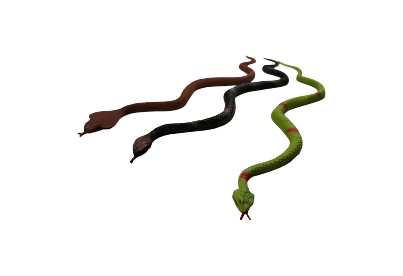 Toi-Toys Spiel Spielzeug Schlange lebensechte Gummischlange im 3er Set