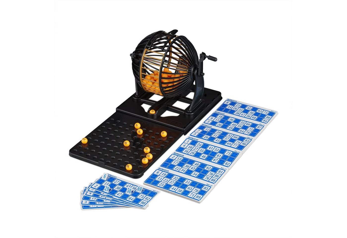 relaxdays Spiel Bingo-Spiel Set für Kinder & Erwachsene