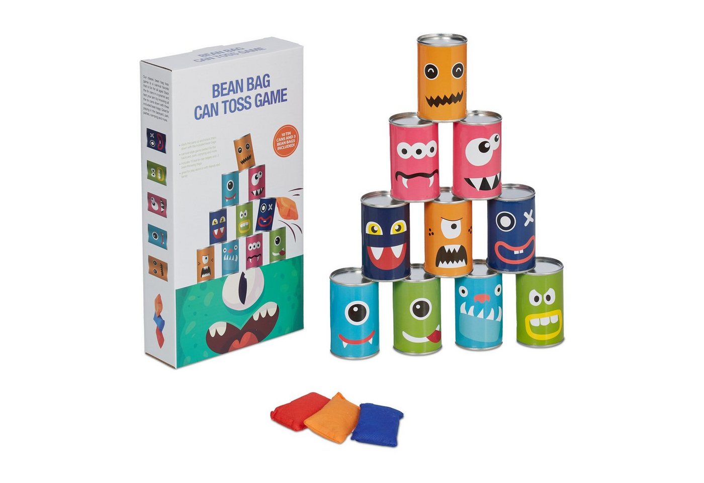 relaxdays Spiel Dosenwerfen für Kinder